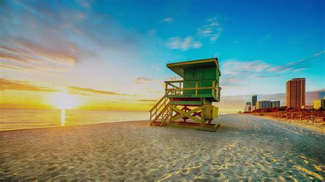 Beautiful Miami Beach In Florida Sunrise 4k Wallpaper Miami Beach