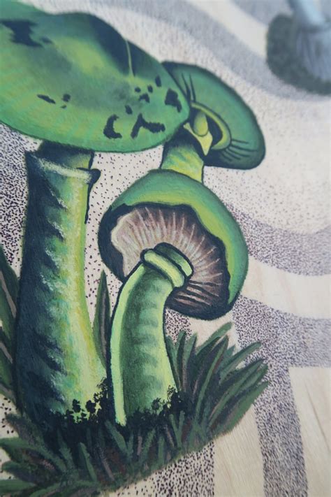 Original Hand Painted Mushrooms Trippy Art Surreal Art Etsy