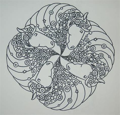 Deze kleurplaat is duizenddrieenvijftig keer. TEK Sneak preview ;) Mandala paarden • Bokt.nl