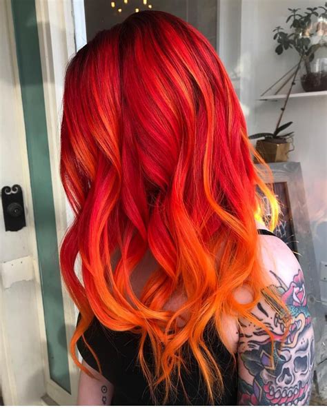 Flame Lickin Red Too Hot to handle red ombré by Mystic Hair Gypsy briellebotta hotonbeauty