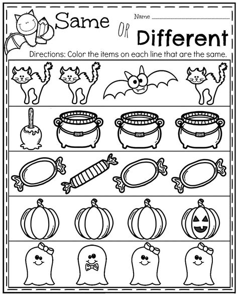 Worksheets Same And Different 101 Activity Preschool Printables