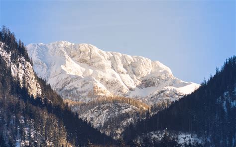 Download Wallpaper 3840x2400 Mountains Trees Snow Peak Sky 4k Ultra