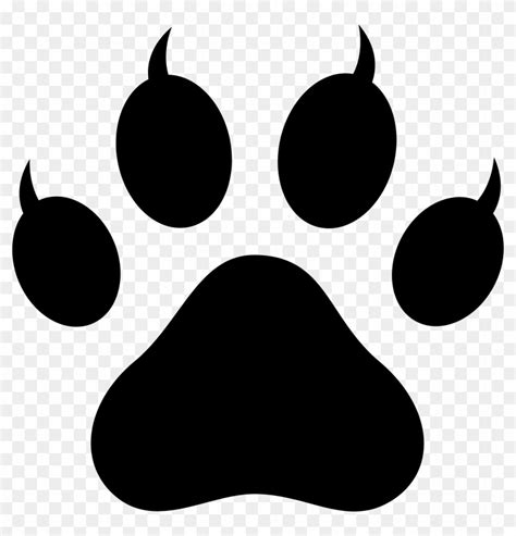 Clipart Of Cat Paw Prints Pawprint With Claws Free Cat Paw Print