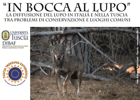 “in Bocca Al Lupo” Conferenza Sulla Diffusione Del Lupo In Italia E
