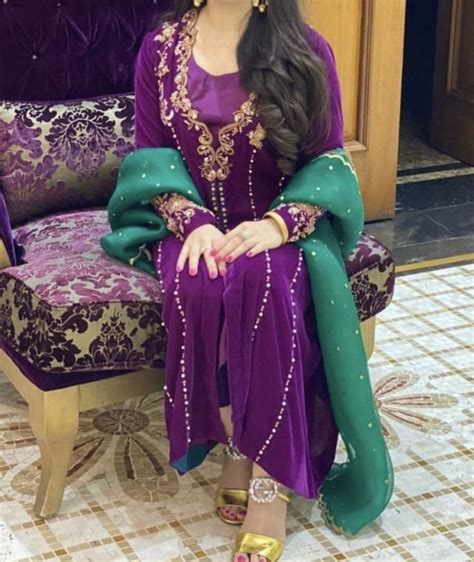 Extremely Beautiful Purple Dress Design Purple Pakistani Dresses Purple Colour Combination