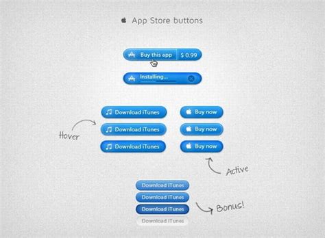 App Store Buttons Psd Vector Uidownload