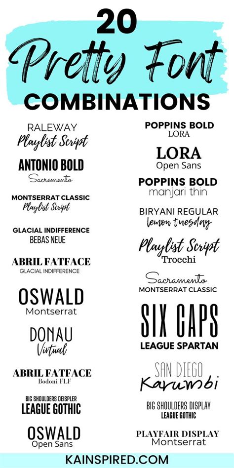 20 Pretty Font Combinations In Canva Not Sure What Fonts To Use In