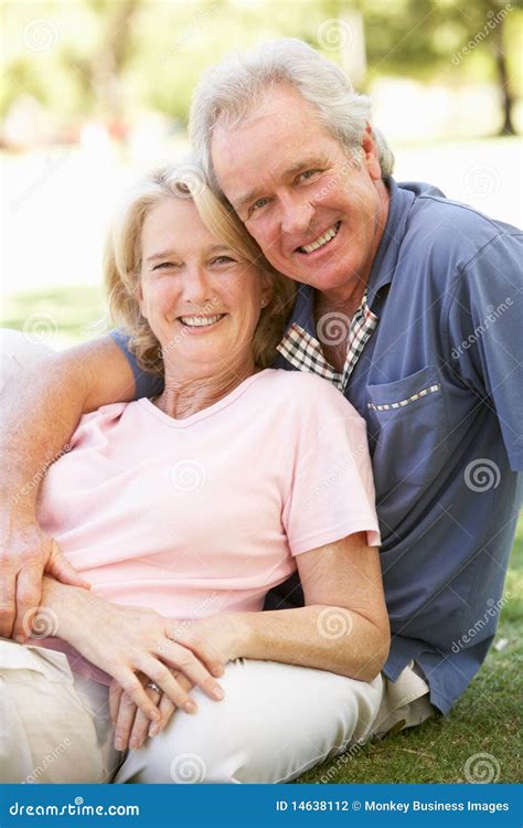 Portrait Of Romantic Senior Couple In Park Stock Photo Image Of