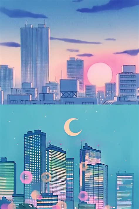 Sailor City Аниме пейзажи Живописные пейзажи Сейлор мун