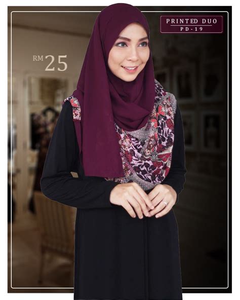 Printed Duo Instant Shawl Hijab Ramadhan Raya Mega Sales Tudung