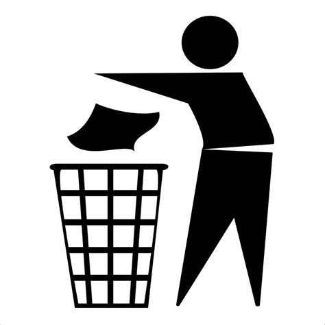 não jogue lixo no ícone símbolo de homem arrumado mantenha limpo