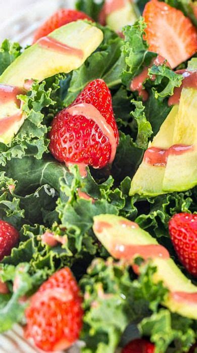Strawberry Avocado And Kale Salad With Strawberry Apple Cider