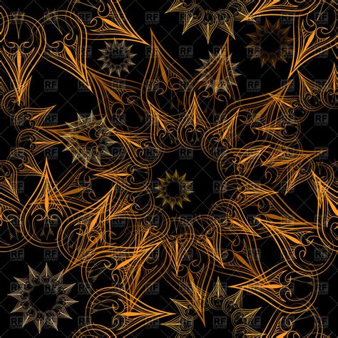 Seamless Pattern With Abstract Stars In Fractal Style