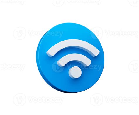 3d Wi Fi Icon On Blue Circle Button Design Concept Wi Fi Symbol 3d