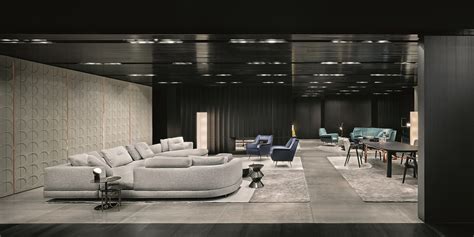 Minotti Set Up Presented In Cologne Wood Stone And Color For An