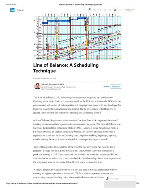 Pdf Line Of Balance A Scheduling Technique Shakeel Ahmed