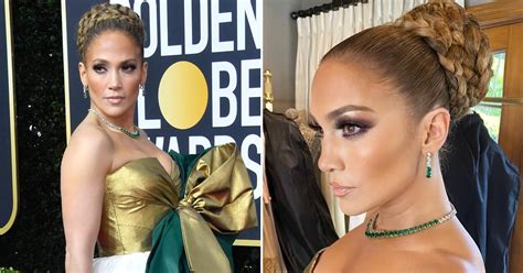 Jennifer Lopezs Giant Braided Bun To The Golden Globes Popsugar