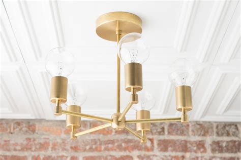 The intensity of the light and the color and use your imagination to create your mid century modern ceiling light to complement or contrast with your decor. Brass Chandeliers - Gold Ceiling Light - Geometric Fixture ...