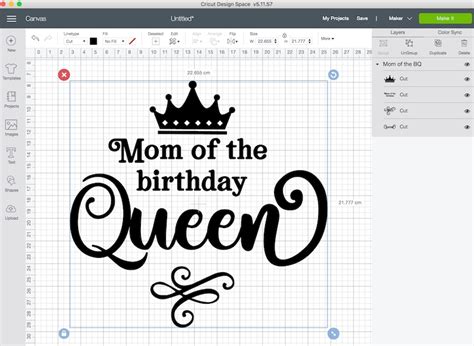 Mom Of The Birthday Queen Svgbirthday Queen Svg Birthday Etsy