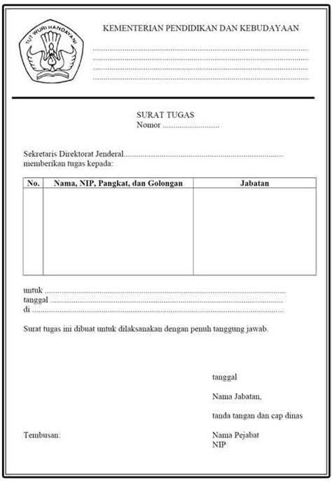 Surat tugas biasanya akan dikeluarkan ketika ada salah satu karyawan dari perusahaan, lembaga pemerintahan atau instansi yang lainnya untuk menugaskan pekerjaan diluar kantor. Aturan Pembuatan Surat Tugas di lingkungan Kemdikbud RI - Al-Maududy