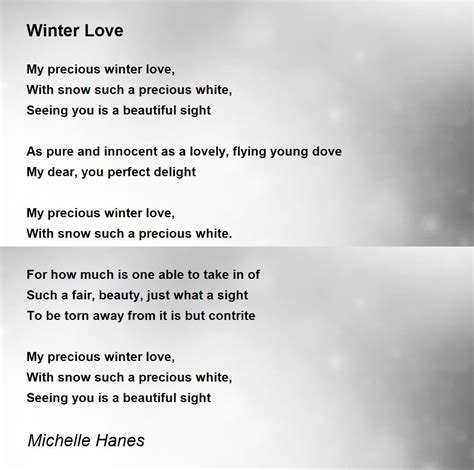 Winter Love By Michelle Hanes Winter Love Poem