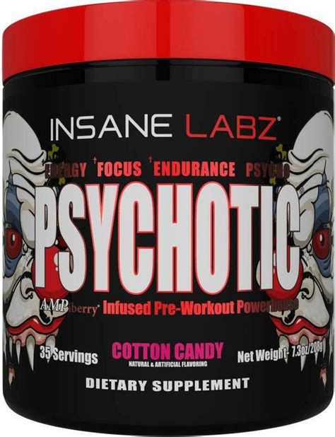 Insane Labz Psychotic Infused Pre Workout Powerhouse 208gr Cotton Candy Skroutzgr