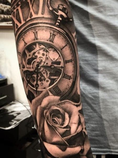 Share Rose And Clock Tattoo Stencil Best In Cdgdbentre