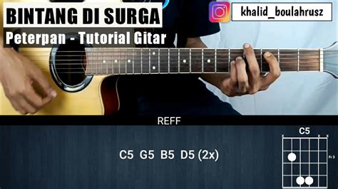Berikut lirik dan chord gitar lagu. Tutorial Gitar Bintang Di Surga - PETERPAN (Chord Asli ...