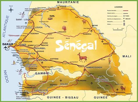 Senegal Tourist Map En 2023 Mapa Turístico Turistico Mapas Geograficos