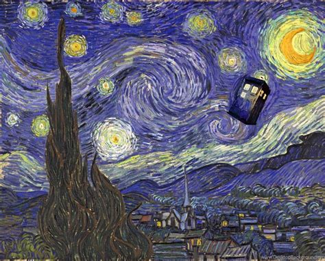 Gallery For Tardis Art Van Gogh Desktop Background