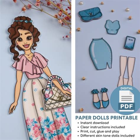 Paper Doll Printables Diy Kits For Kids Dress Up Doll Etsy Singapore