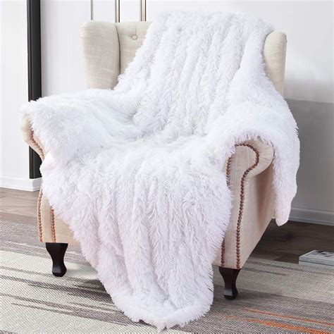 Softlife Home Decorative Fluffy Faux Fur Throw Blanket 50