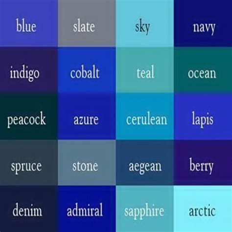 Blue Color Names Effy Moom