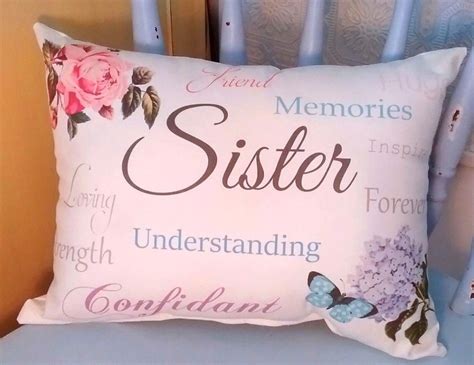 Find unique birthday gifts today. Handmade Sentimental Sister Gift Pillow with Butterfly and ...