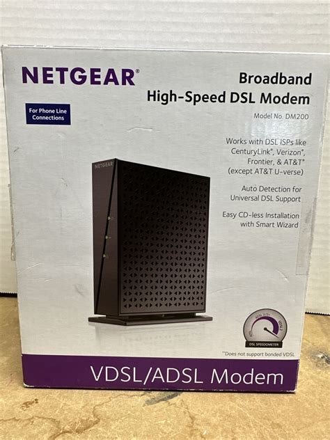 Netgear Dm200 100nas Dsl Vdsl High Speed Broadband Modem 606449113747