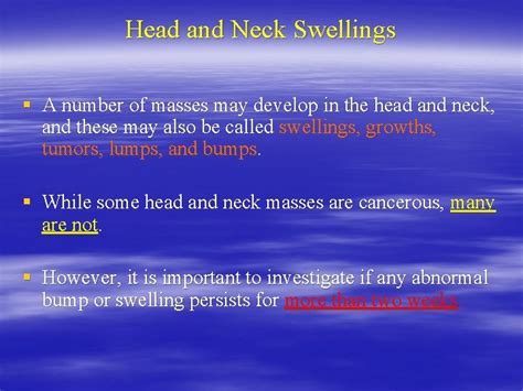 Differential Diagnosis Of Head And Neck Swellings And