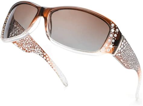 Ignaef Rhinestone Polarized Sunglasses For Women 100 Uv400 Protection