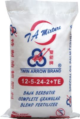 Also exports to selected overseas niche markets. Twin Arrow Fertilizer Sdn Bhd