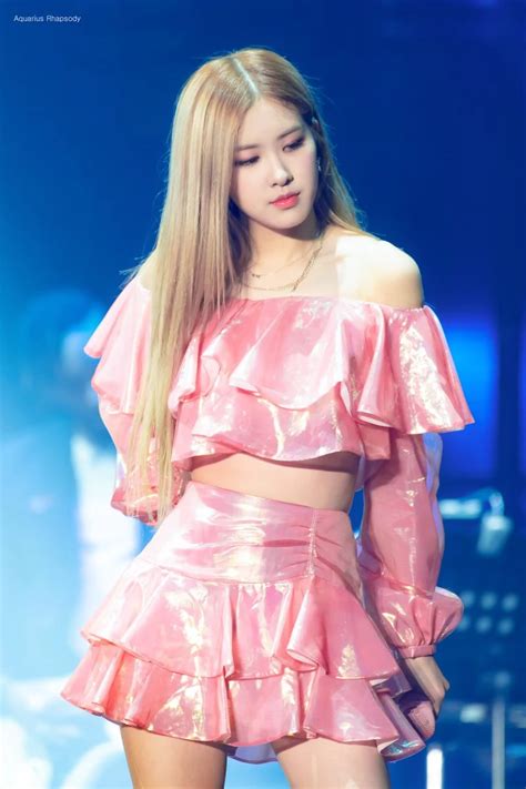 36 Times Blackpinks Rosé Wore The Prettiest Dresses Rosé Outfit Rose Pink Dress Rose Outfits