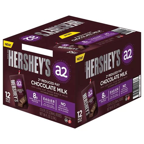 Hersheys A2 Milk Aseptic 2 Reduced Fat Chocolate Milk 8 Fluid Ounce