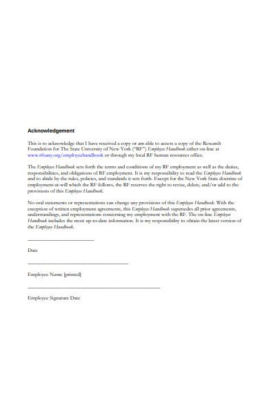 Employee Acknowledgement Form Template Collection Images
