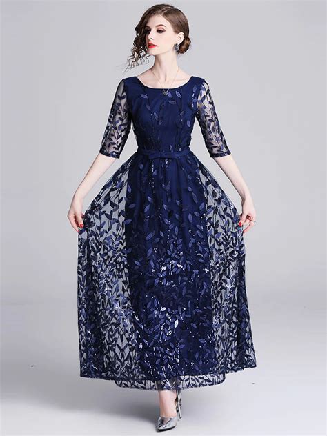 Fleepmart Women Evening Party Long Dresses New Brand 2019 Spring England Style Luxury Embroidery