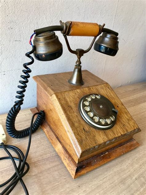 Wooden French Telephone With Dial France Approx 1960 Catawiki