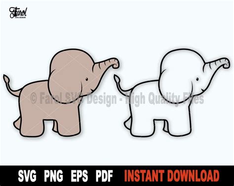 Elephant Svg Baby Elephant Svg File For Cricut Silhouette Etsy