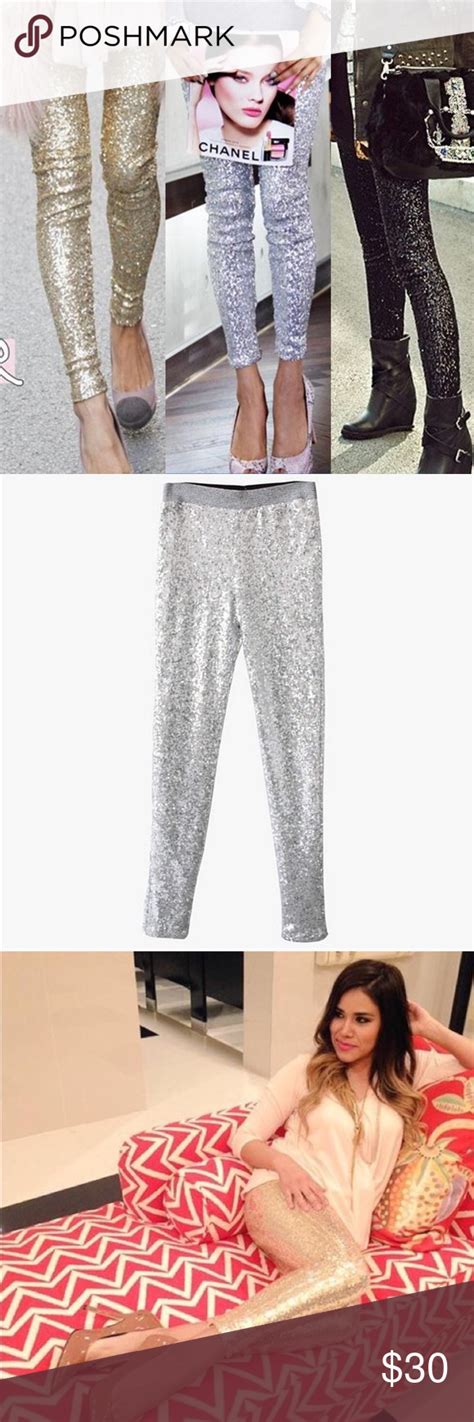 New Gorgeous Silver Sequin Leggings Sequin Leggings Clothes Design