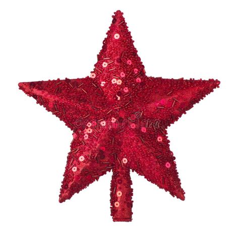 Red Patchwork Star Christmas Tree Decoration Stock Image Image Of