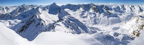 Zischgeles Stubai Alps Tyrol Austria Thick Snow