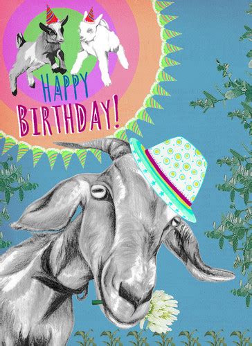 Happy Birthday Goat Greeting Card