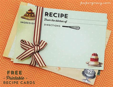 recipe card page book templates  premium templates