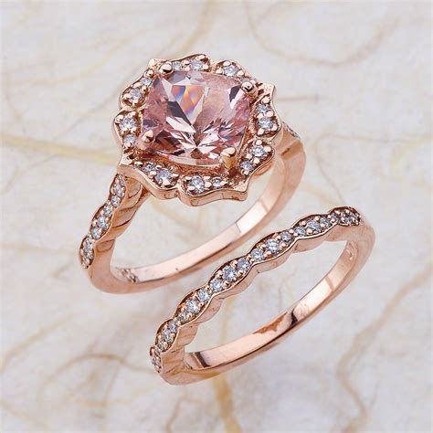 Tiffany diamond experts can assist you in choosing an engagement ring, personalizing a wedding band or selecting a special anniversary gift. Vintage Bridal Set Morganite Engagement Ring and Scalloped